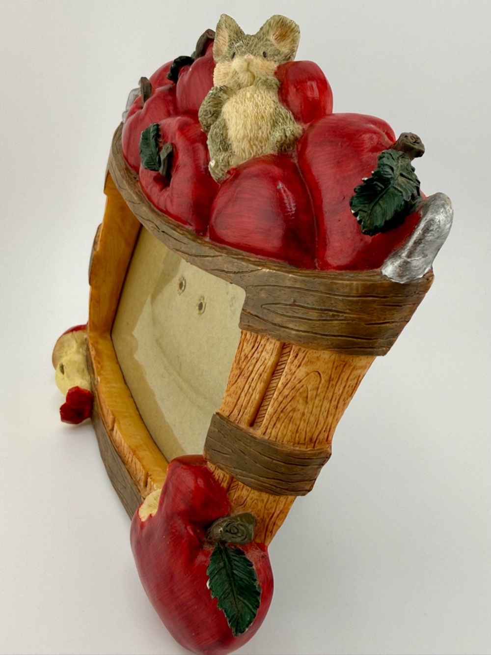 Photo Frame Apple Basket With Mouse Country Farmhouse Rustic  Kitchen Decor - Picture 10 of 14